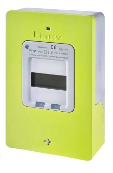 Compteur électrique communicant Linky, boîtier vert