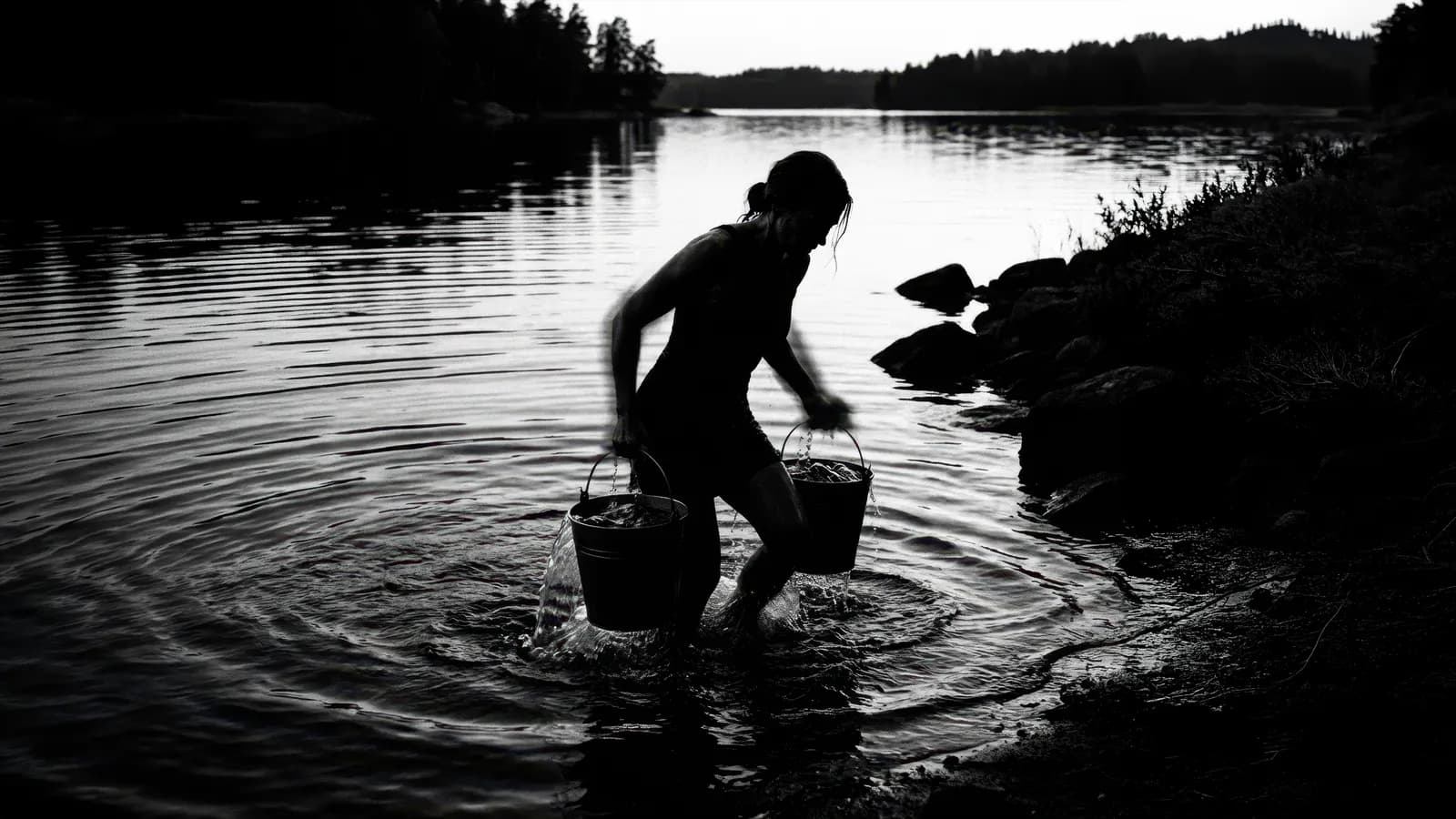 Sauna extérieur Ørigin et sa vitre miroir reflétant la forêt environnante